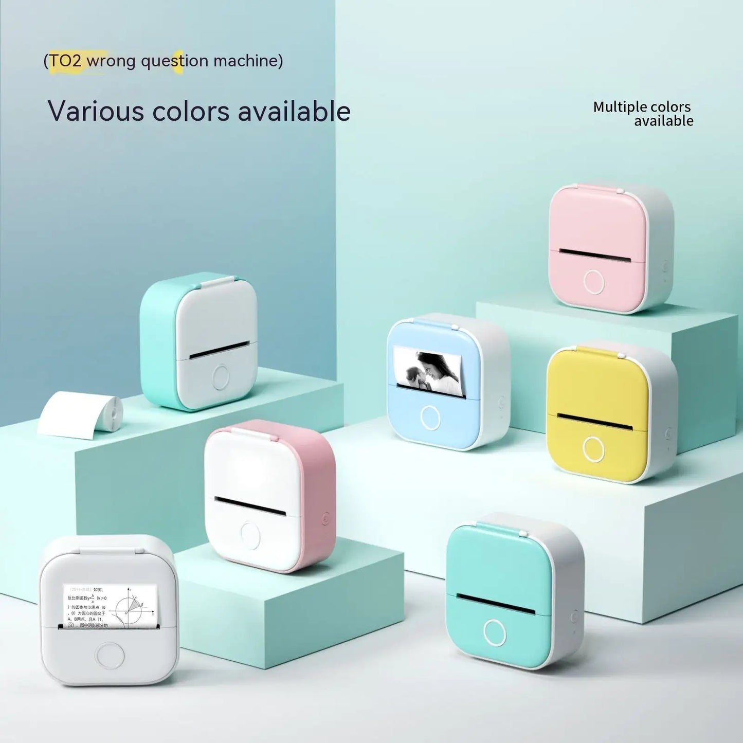 Portable Mini Thermal Label Printer Home Photo Printer Student 3x