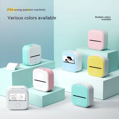 Portable Mini Thermal Label Printer Home Photo Printer Student 3x