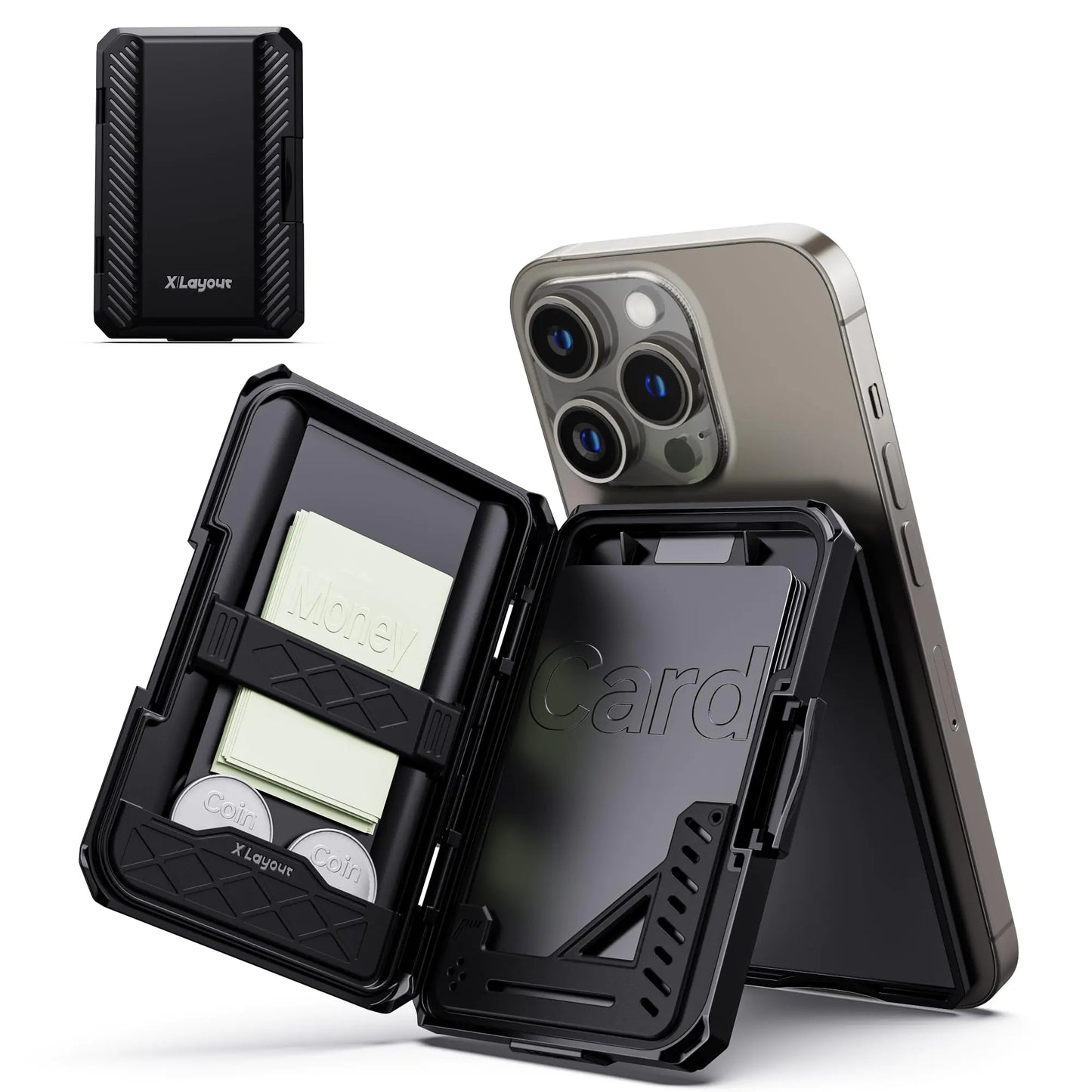 X-Pocket RFID Safe Magnetic Wallet | Phone Stand & Card Holder