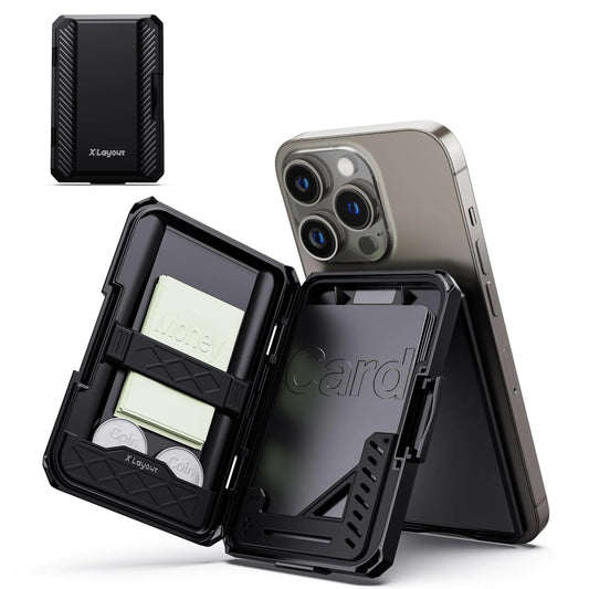 X-Pocket RFID Safe Magnetic Wallet | Phone Stand & Card Holder