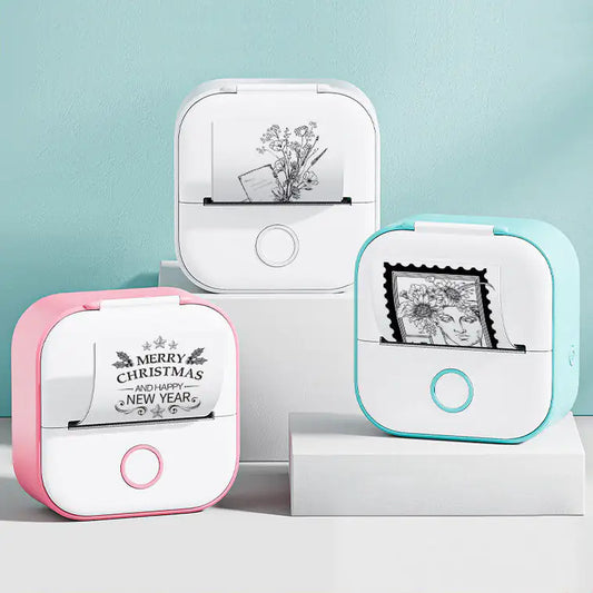 Portable Mini Thermal Label Printer Home Photo Printer Student 3x